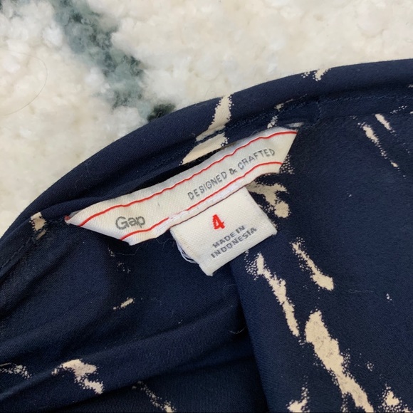 ✨5 FOR $25✨ GAP Navy Blue Twist Back Marble Print Shift Dress - Picture 7 of 12